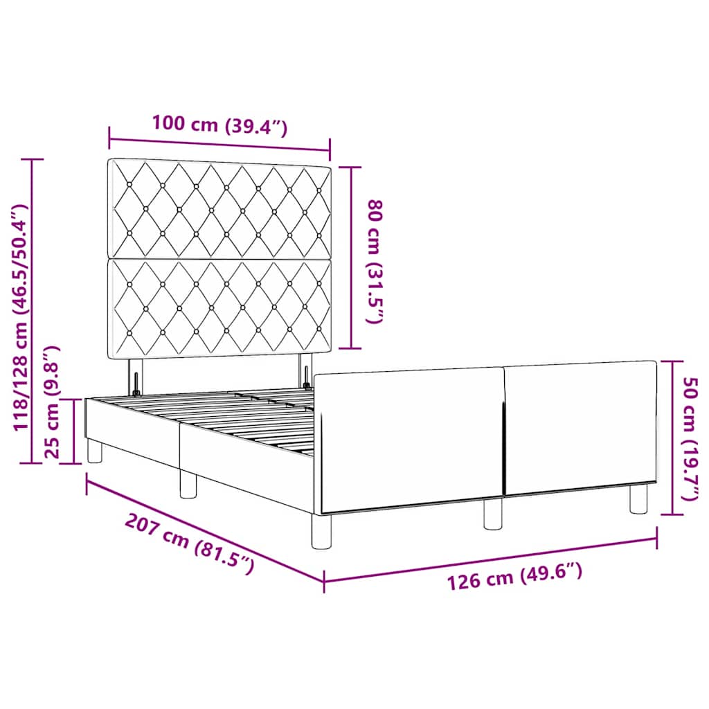Krevet s opruga kutije Svjetlosiva 120 x 200 cm Baršun