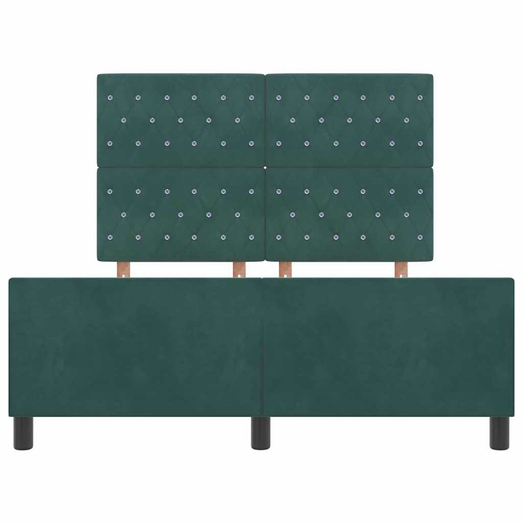 Krevet s opruga kutije Tamnozelena 140 x 190 cm Baršun