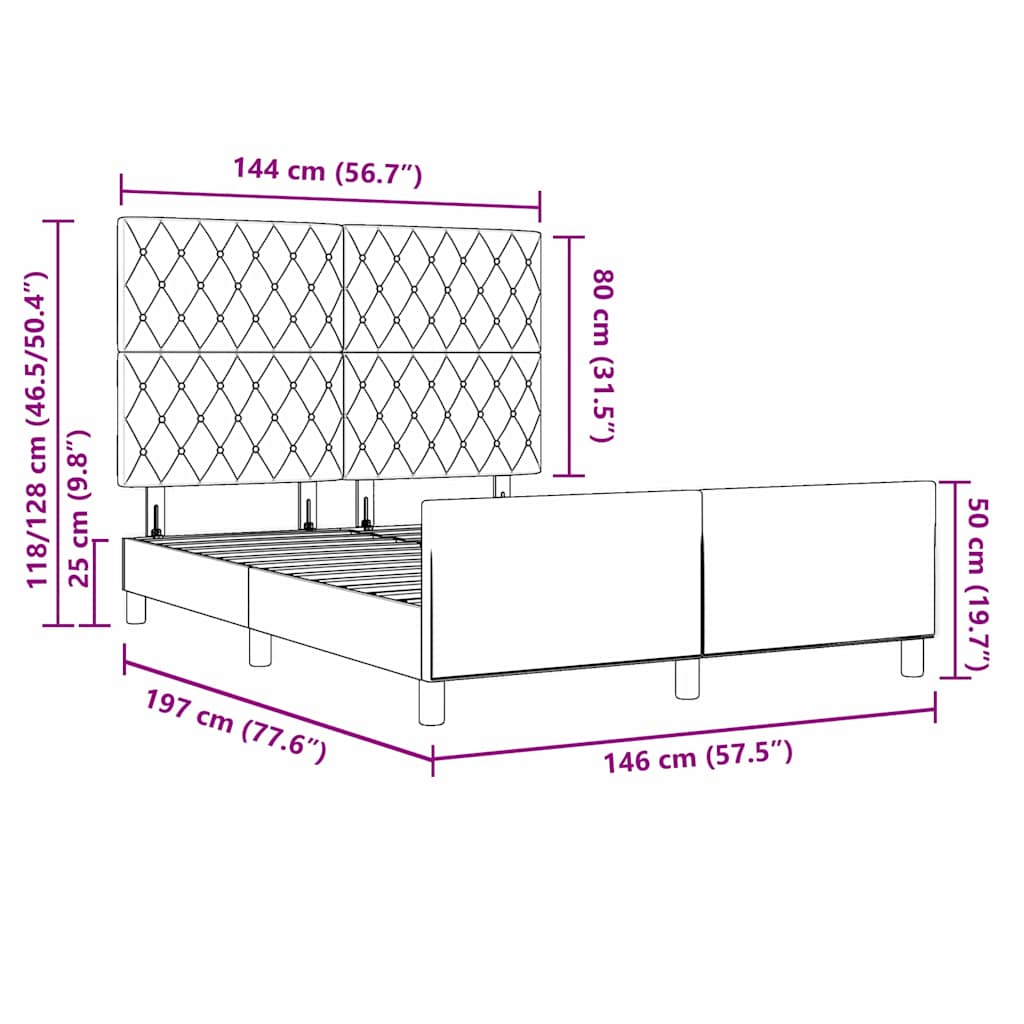 Krevet s opruga kutije Tamno plava 140 x 190 cm Baršun