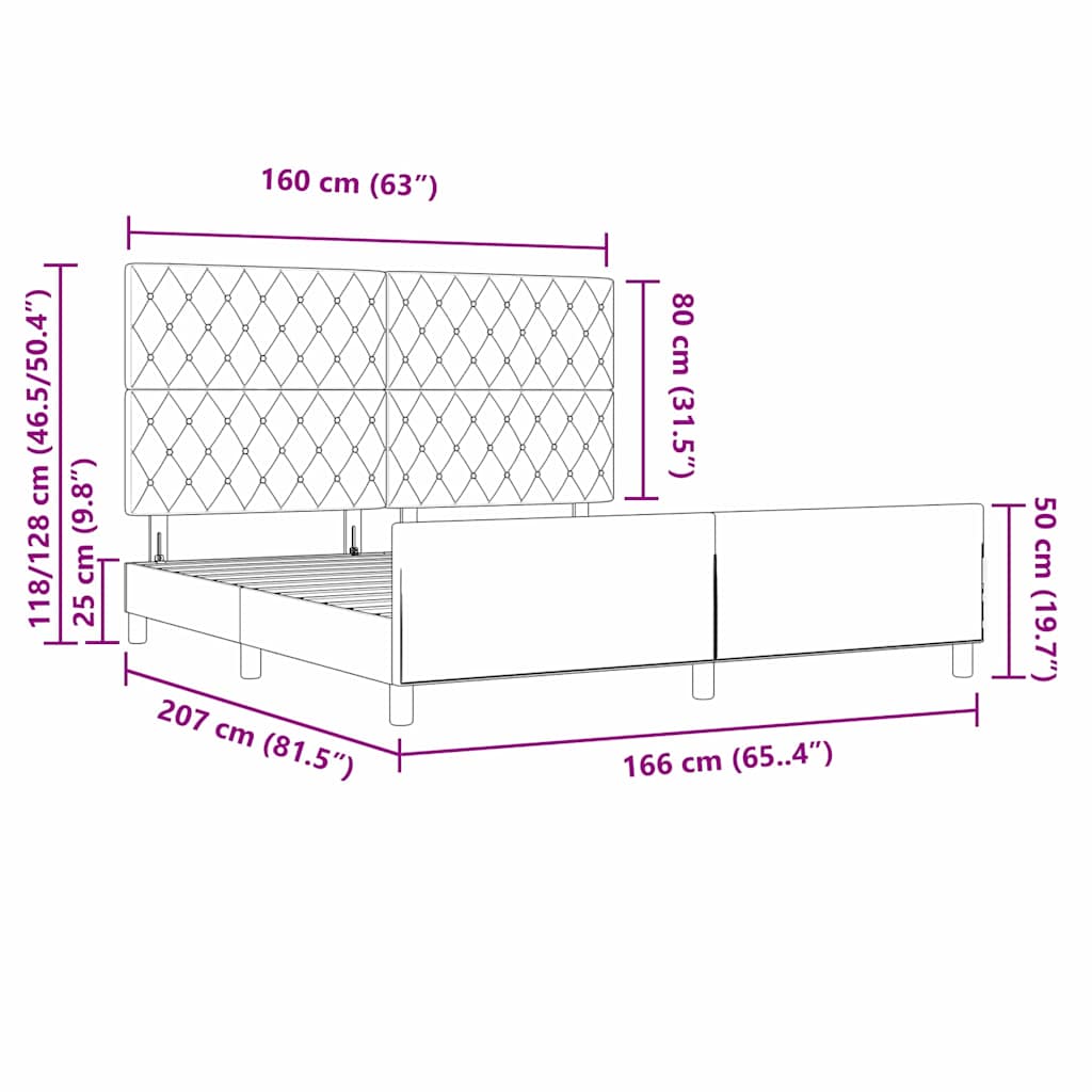 Krevet s opruga kutije Svjetlosiva 160 x 200 cm Baršun