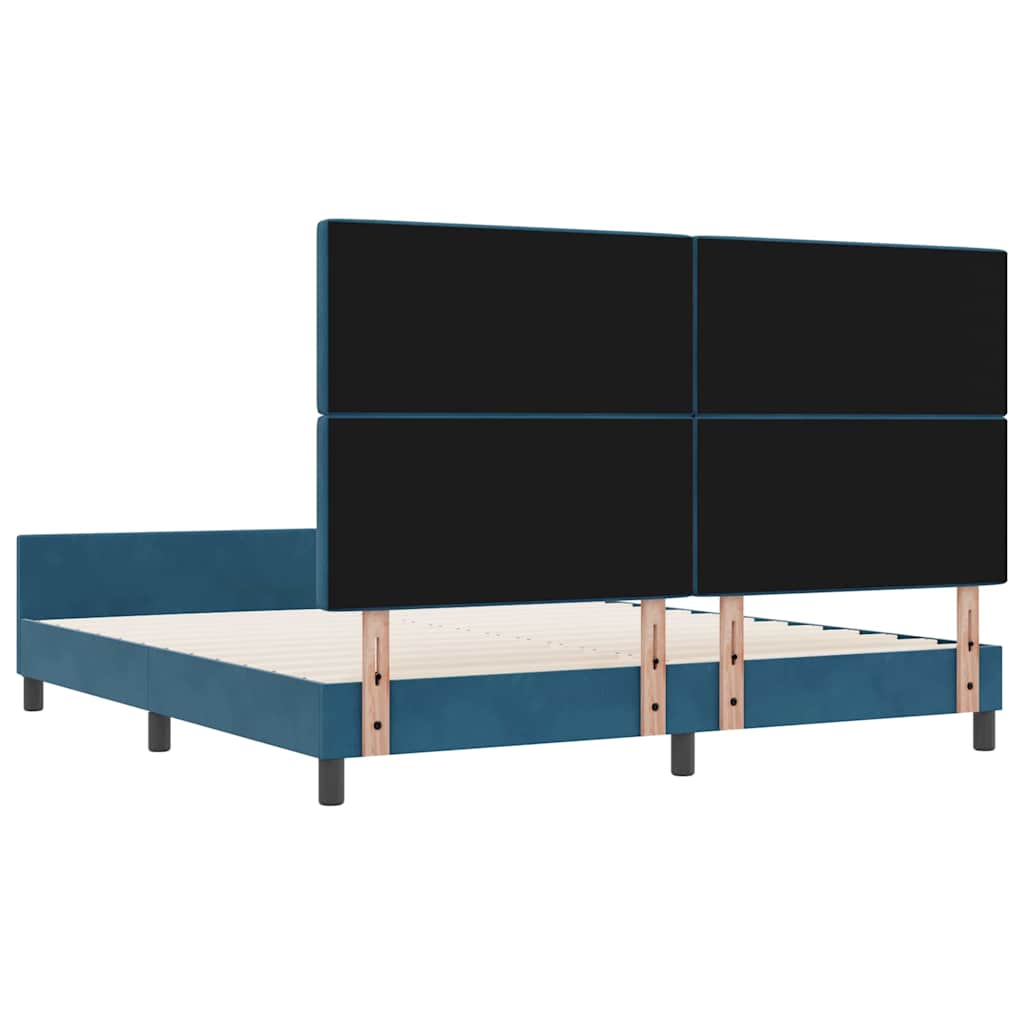 Krevet s opruga kutije Tamno plava 180 x 200 cm Baršun