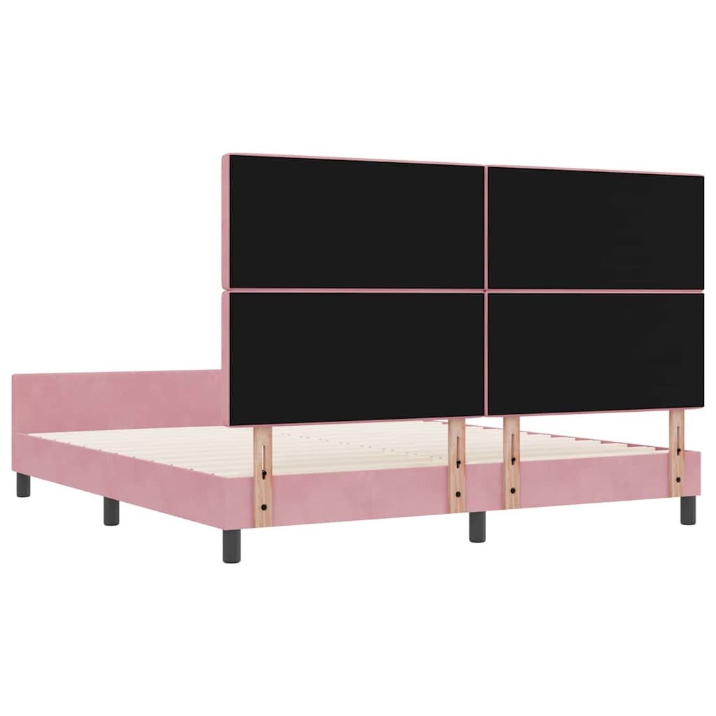 Krevet s opruga kutije Ružičasta 180 x 200 cm Baršun