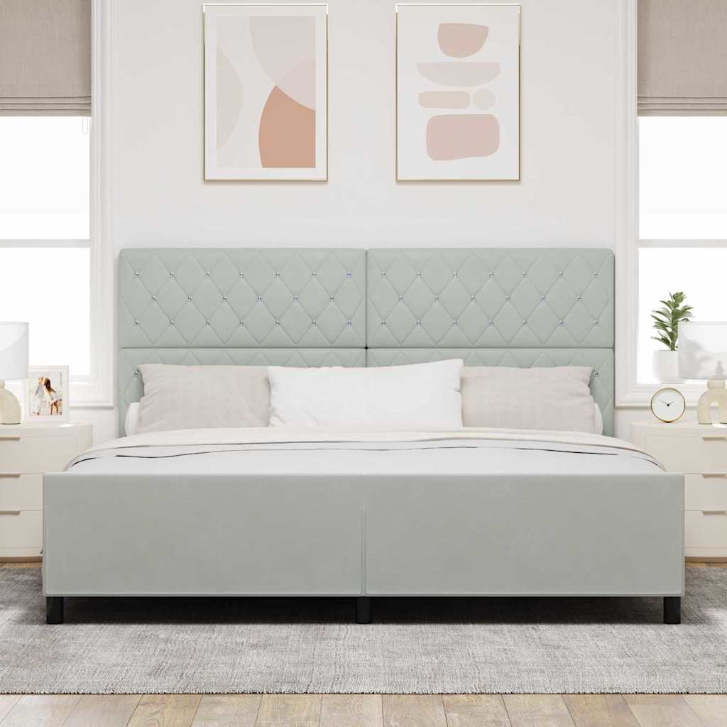 Krevet s opruga kutije Svjetlosiva 200 x 200 cm Baršun