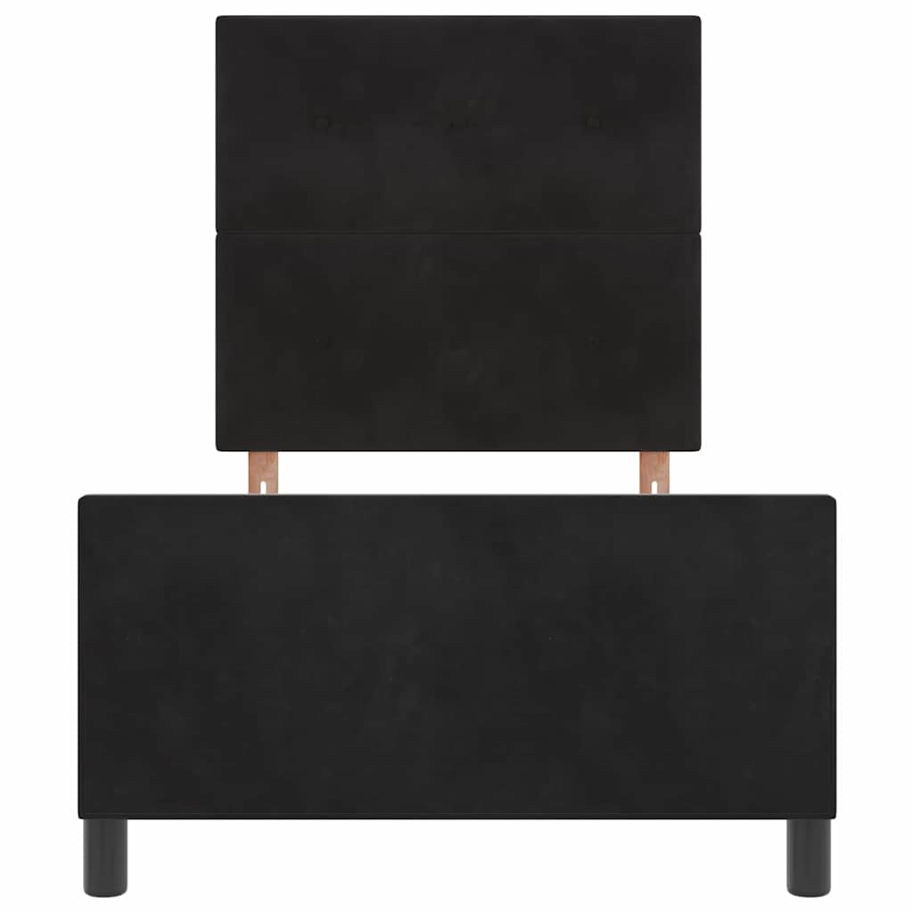 Krevet s opruga kutije s uzglavljem Crna 80 x 200 cm Baršun