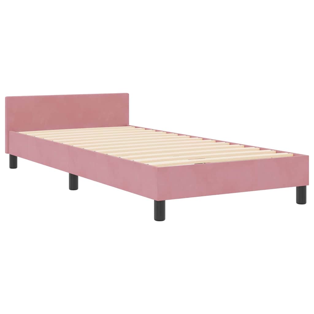 Krevet s opruga kutije Ružičasta 80 x 200 cm Baršun