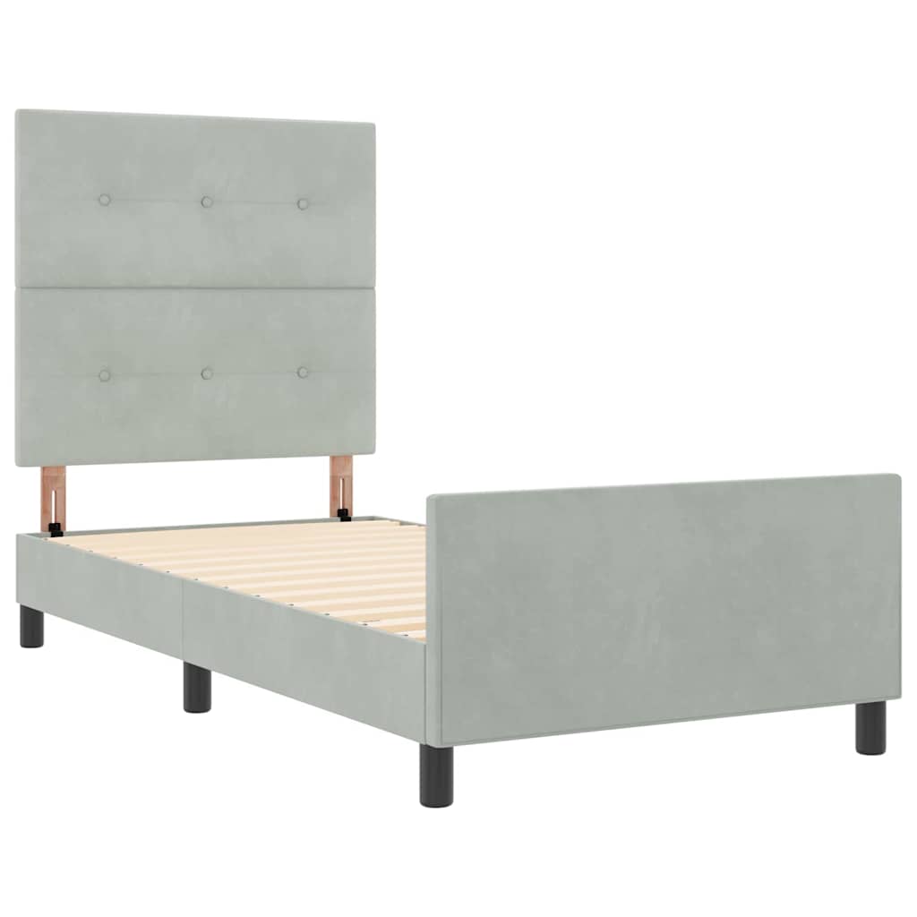 Krevet s opruga kutije Svjetlosiva 90 x 190 cm Baršun