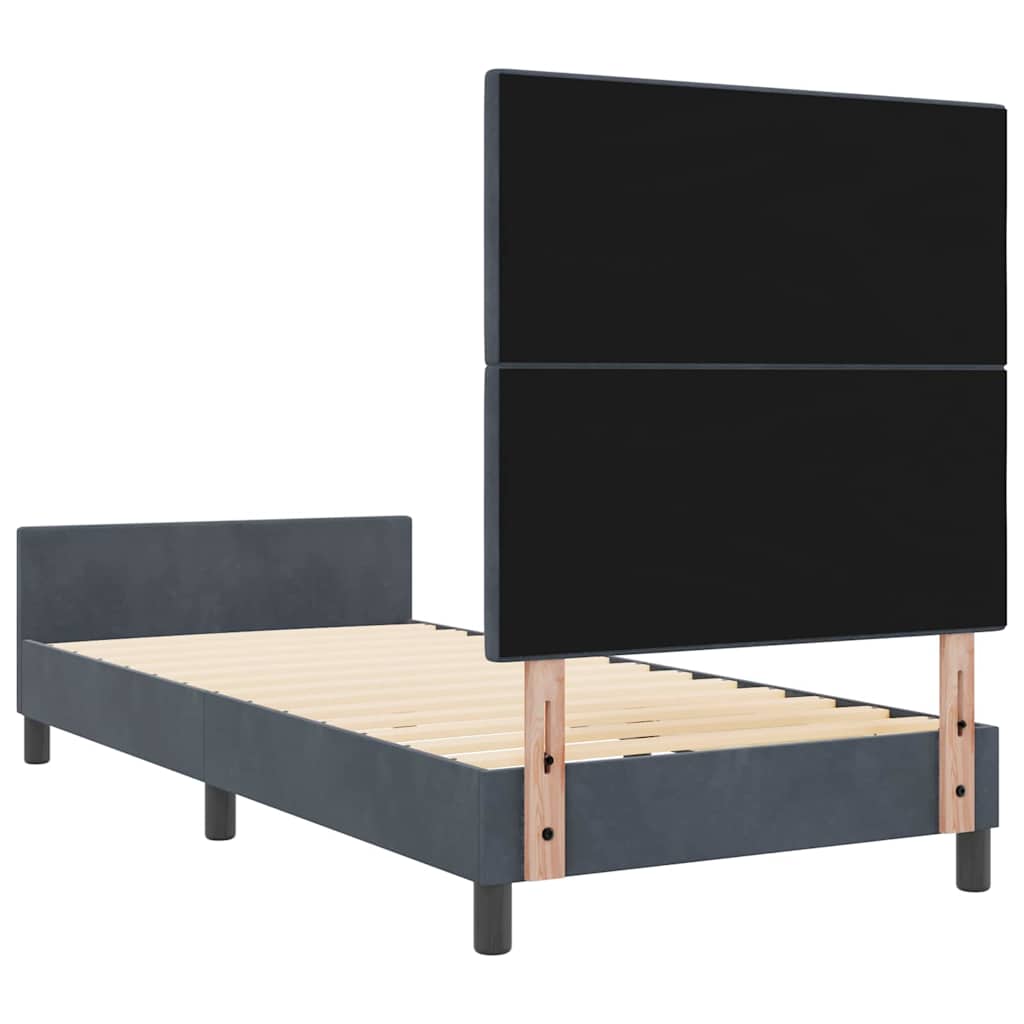 Krevet s opruga kutije Tamno siva 90 x 190 cm Baršun