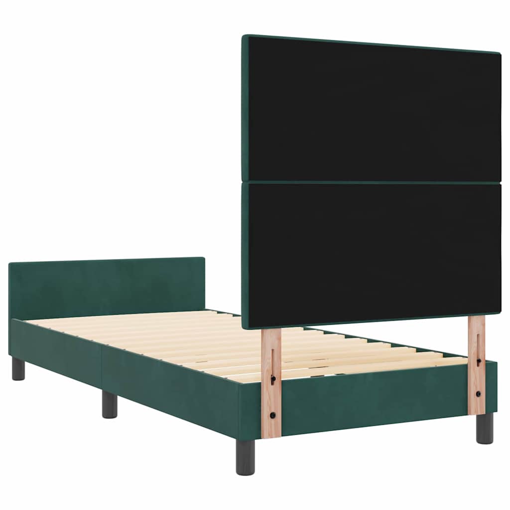 Krevet s opruga kutije Tamnozelena 90 x 190 cm Baršun
