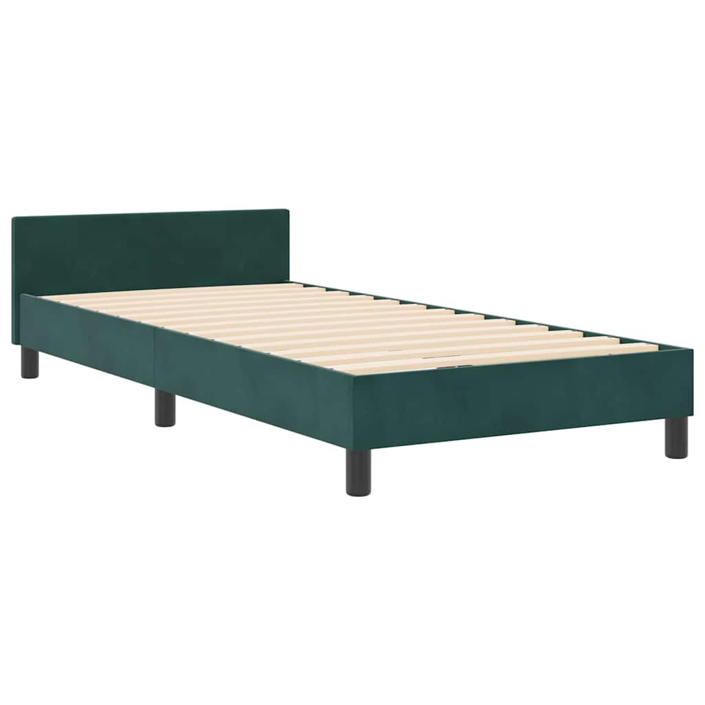 Krevet s opruga kutije Tamnozelena 90 x 200 cm Baršun