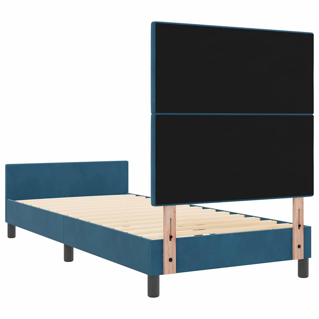 Krevet s opruga kutije Tamno plava 90 x 200 cm Baršun