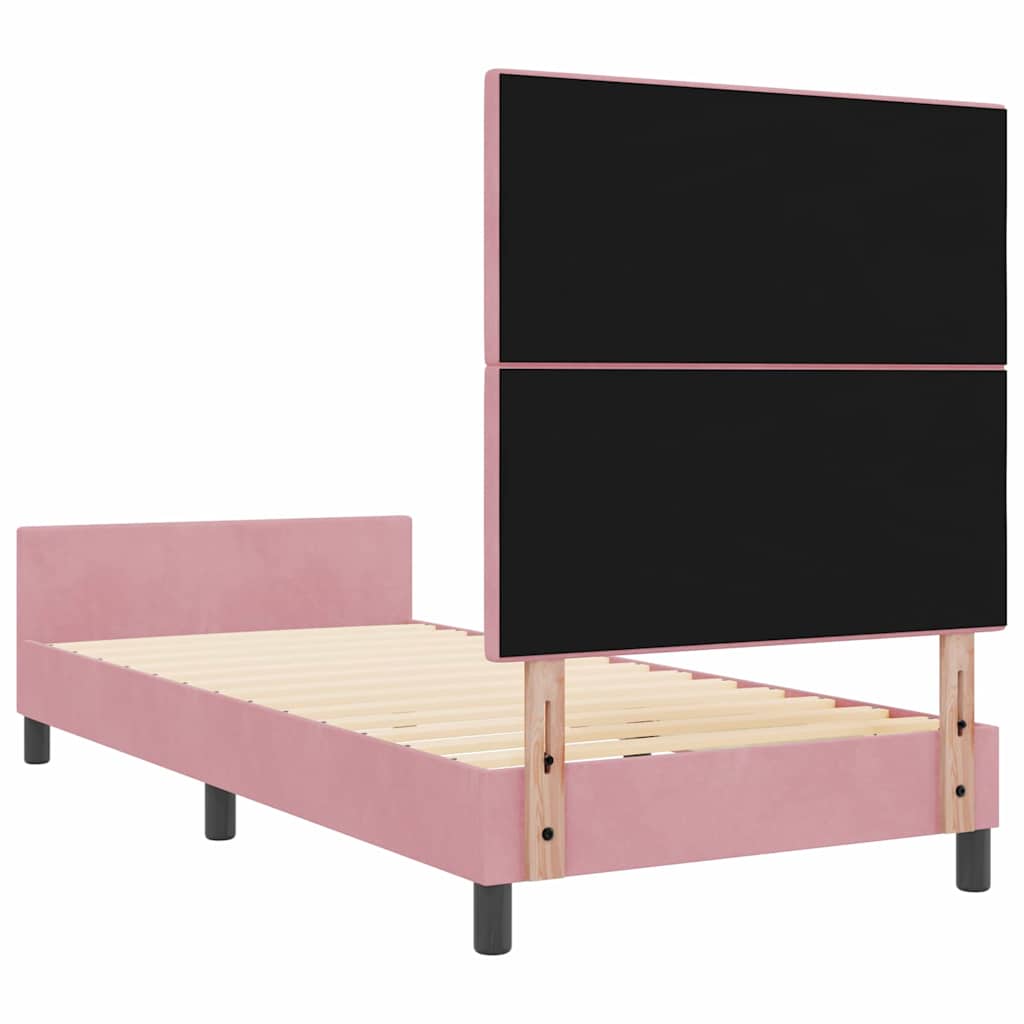 Krevet s opruga kutije Ružičasta 90 x 200 cm Baršun