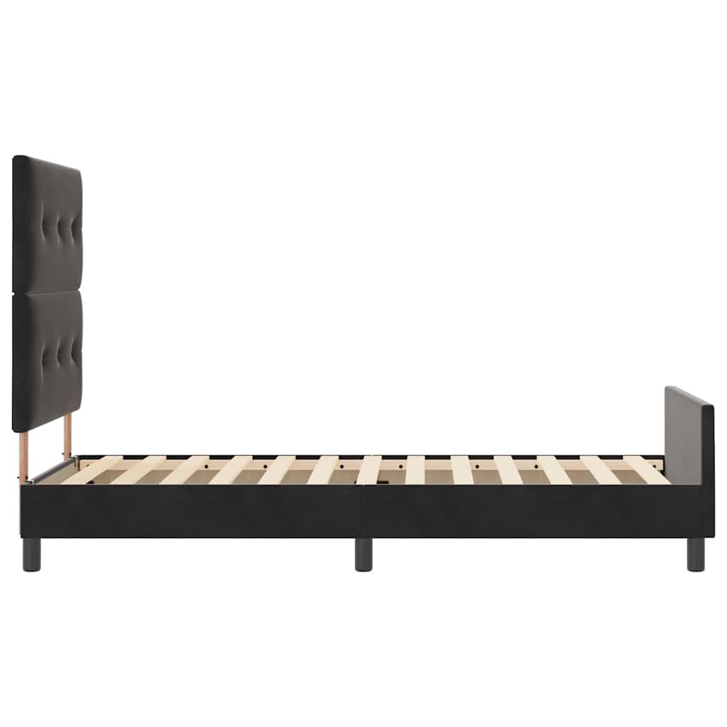 Krevet s opruga kutije s uzglavljem Crna 100 x 200 cm Baršun