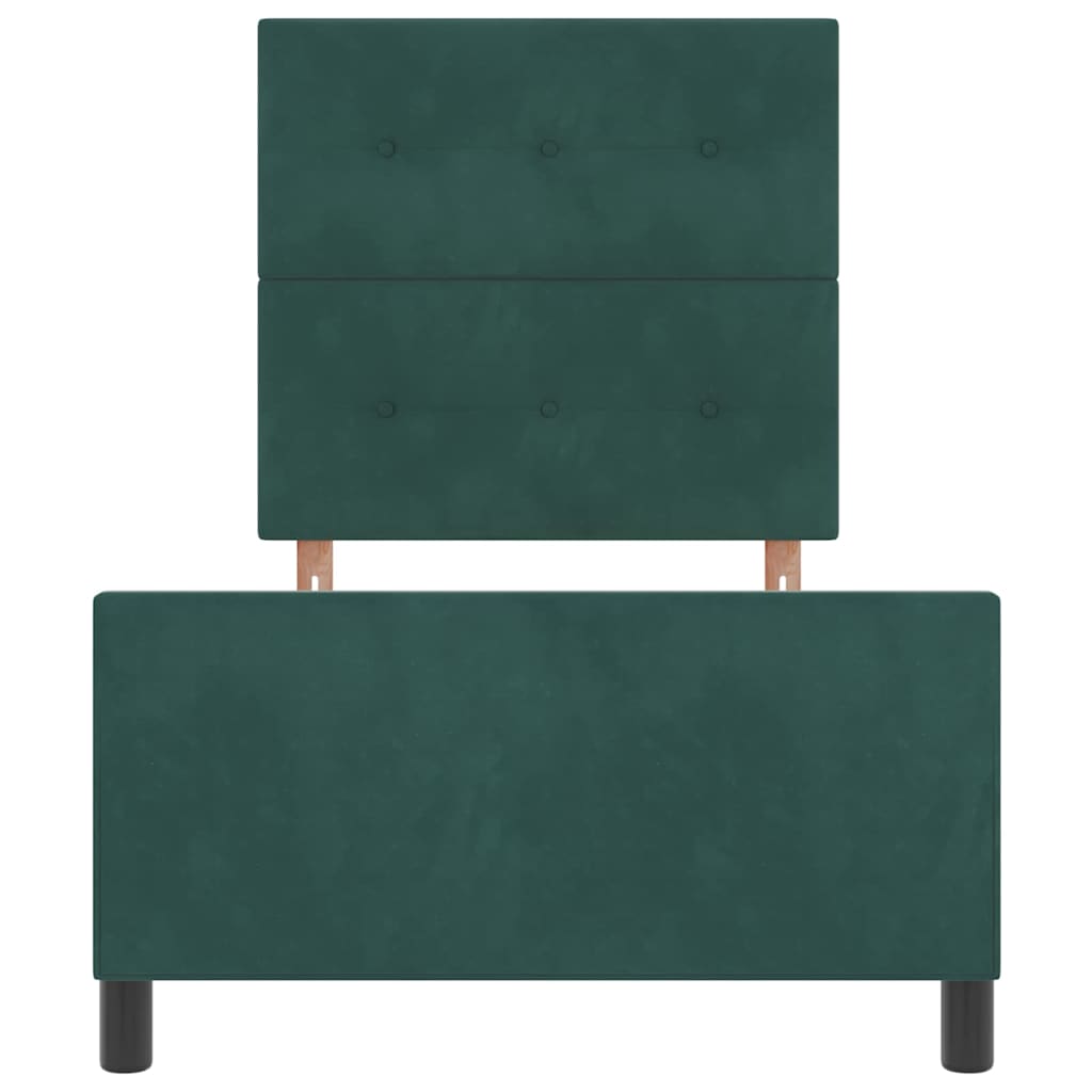 Krevet s opruga kutije Tamnozelena 100 x 200 cm Baršun