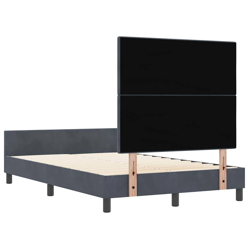 Krevet s opruga kutije Tamno siva 120 x 190 cm Baršun