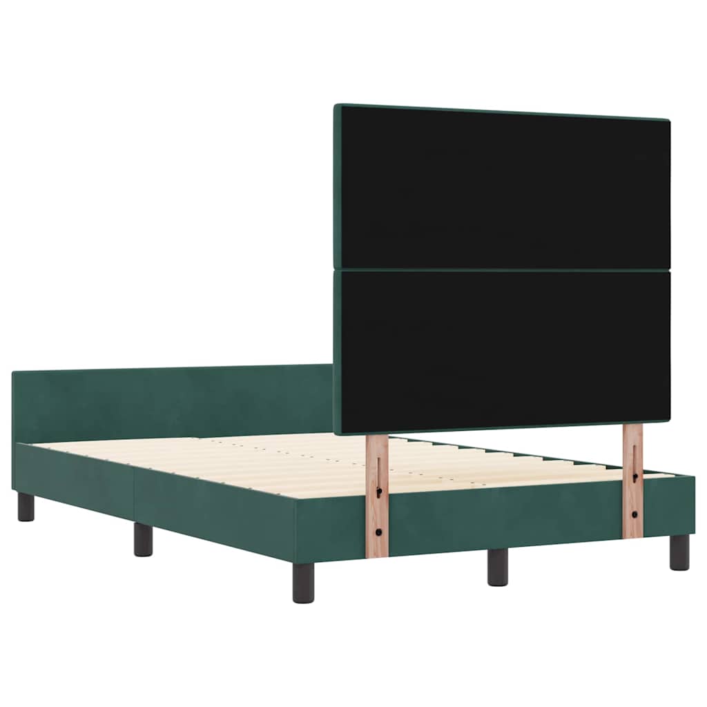 Krevet s opruga kutije Tamnozelena 120 x 190 cm Baršun