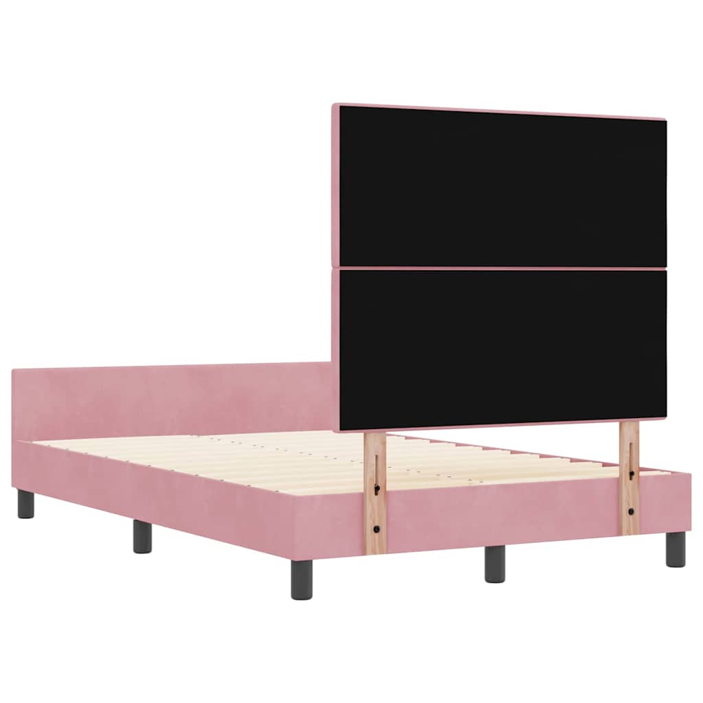 Krevet s opruga kutije Ružičasta 120 x 190 cm Baršun