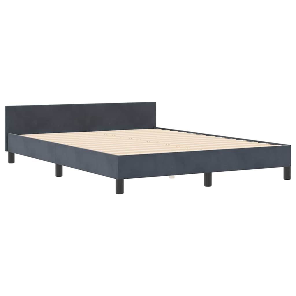 Krevet s opruga kutije Tamno siva 140 x 190 cm Baršun