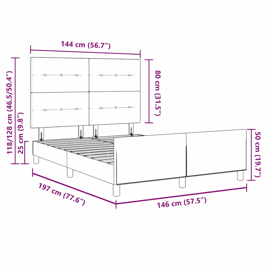 Krevet s opruga kutije s uzglavljem Crna 140 x 190 cm Baršun