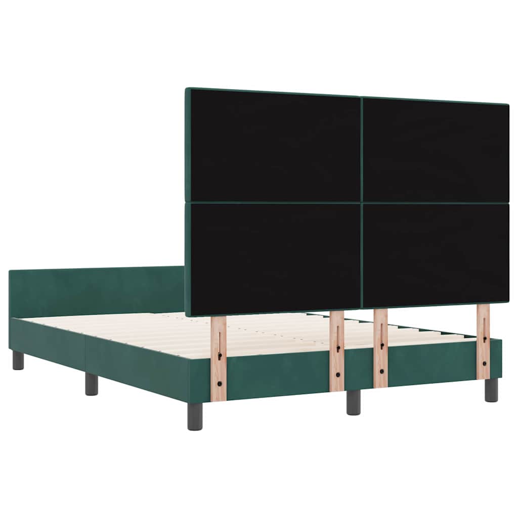 Krevet s opruga kutije Tamnozelena 140 x 190 cm Baršun