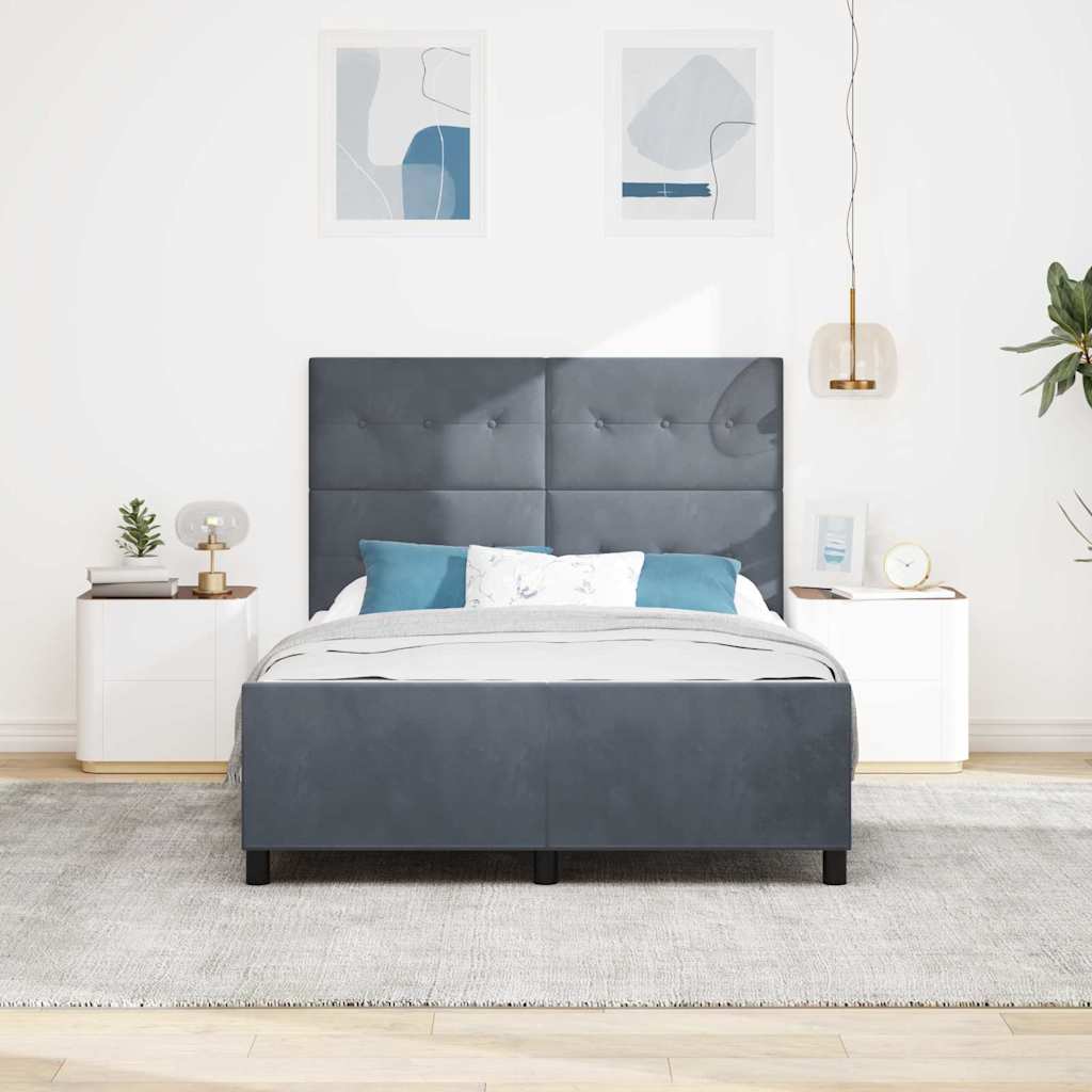 Krevet s opruga kutije Tamno siva 140 x 200 cm Baršun