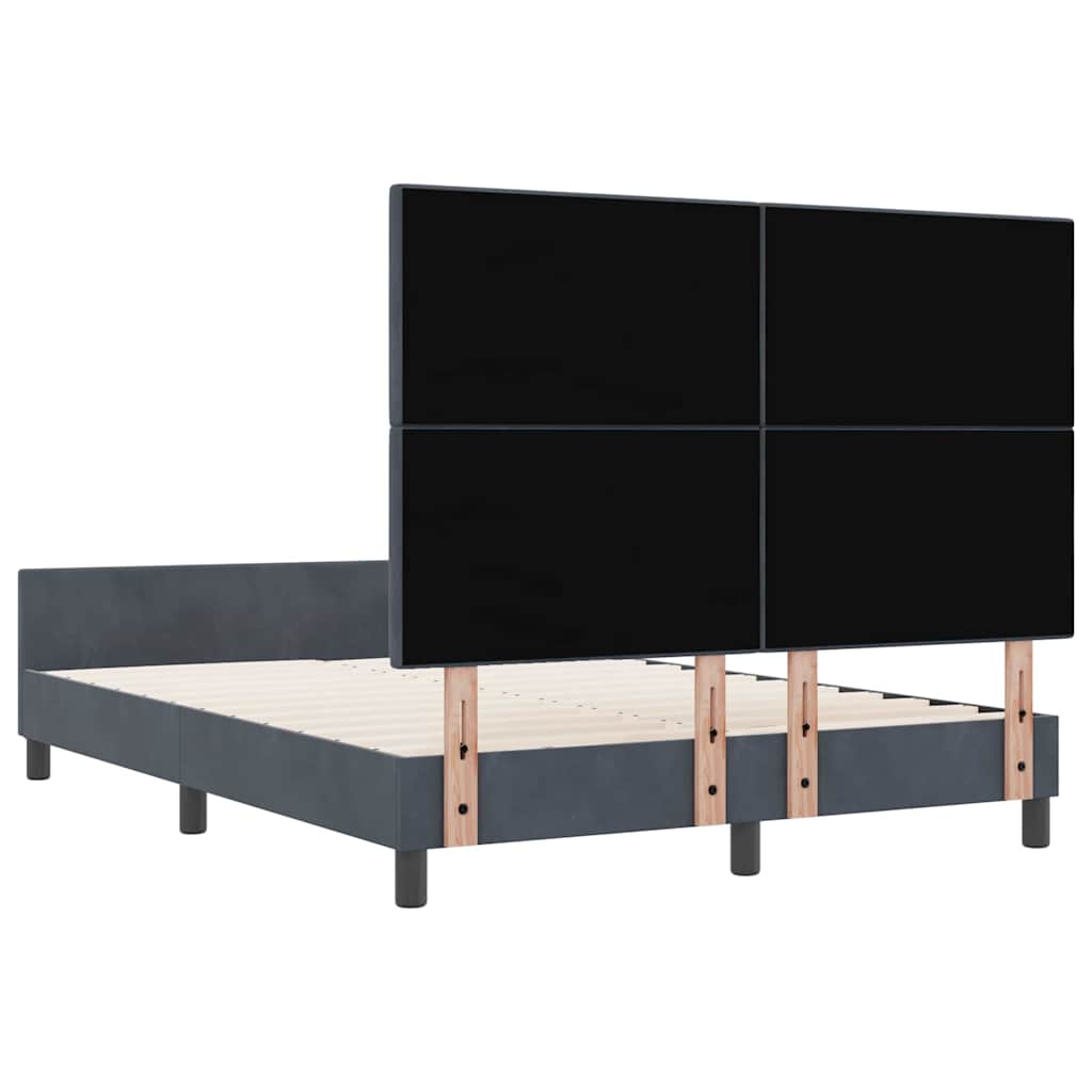 Krevet s opruga kutije Tamno siva 140 x 200 cm Baršun