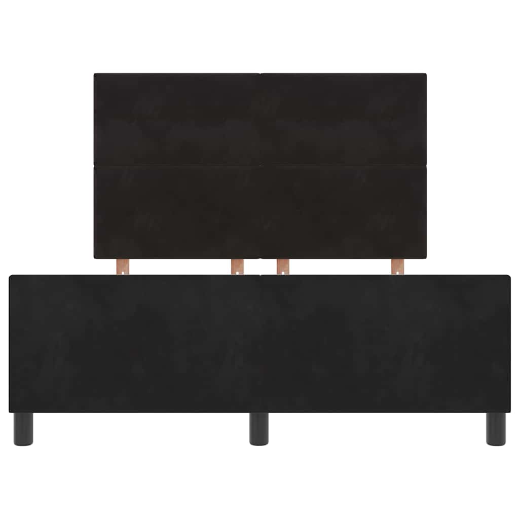 Krevet s opruga kutije s uzglavljem Crna 140 x 200 cm Baršun