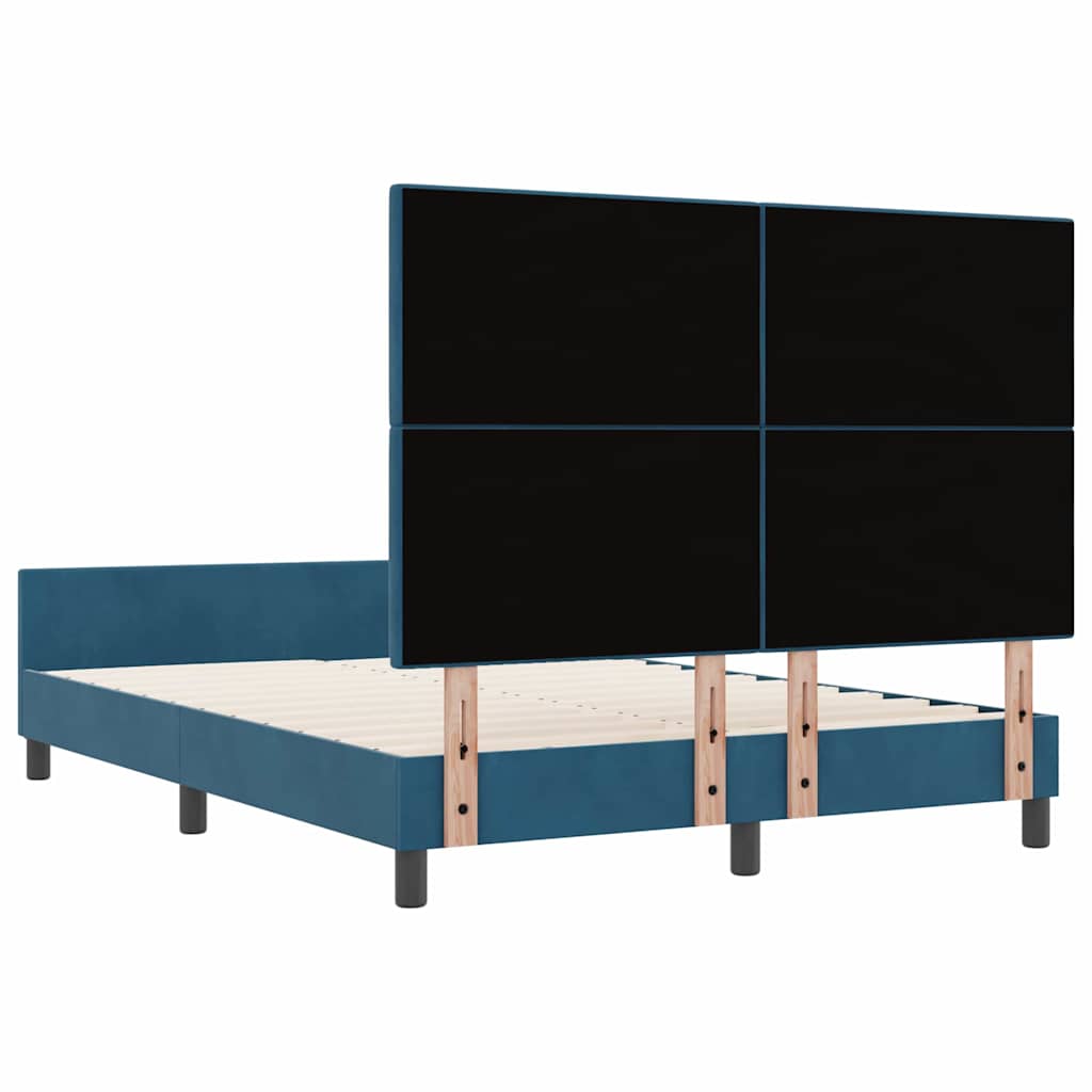 Krevet s opruga kutije Tamno plava 140 x 200 cm Baršun