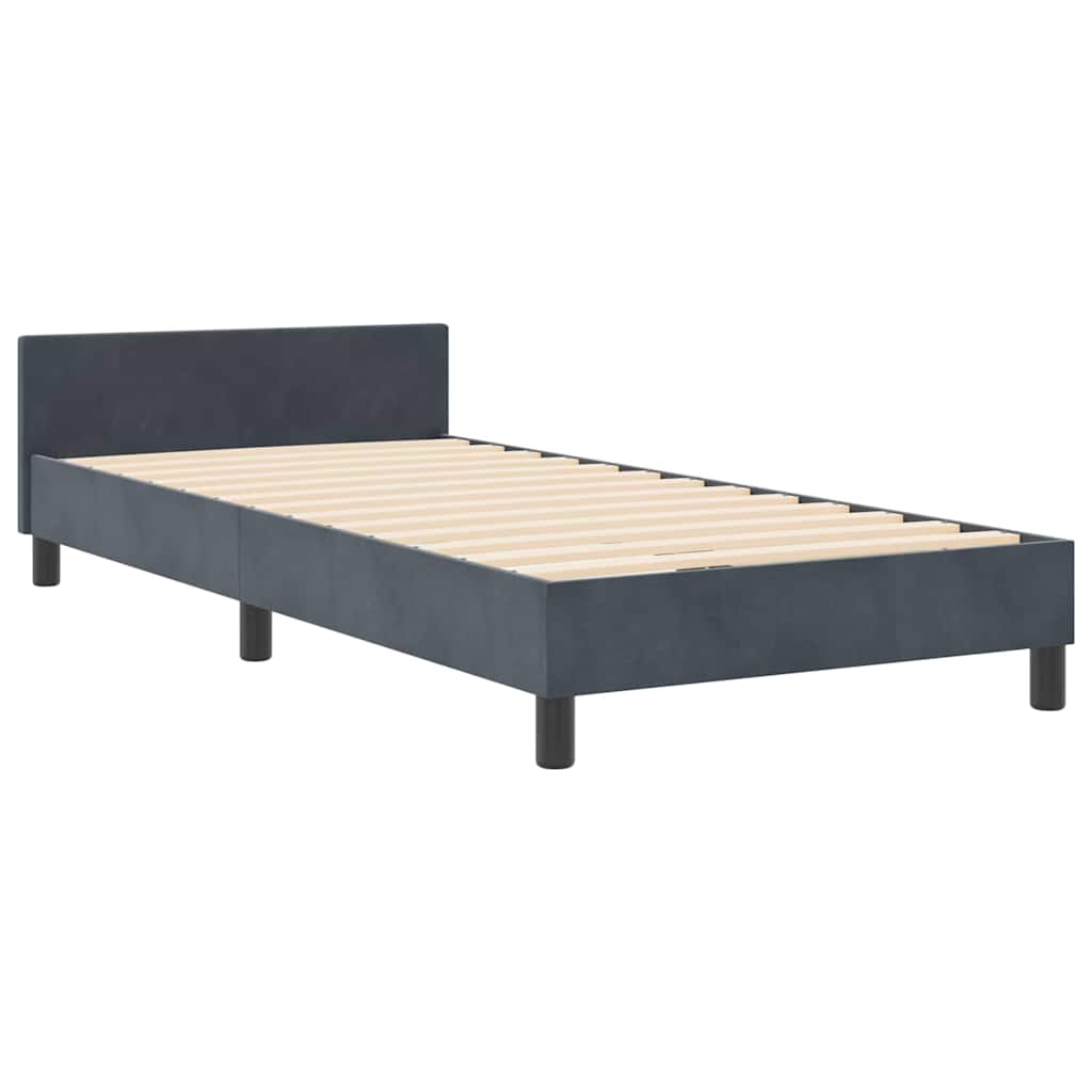 Krevet s opruga kutije Tamno siva 180 x 200 cm Baršun