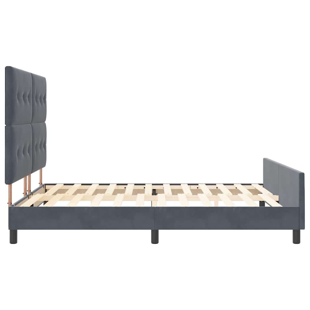 Krevet s opruga kutije Tamno siva 180 x 200 cm Baršun