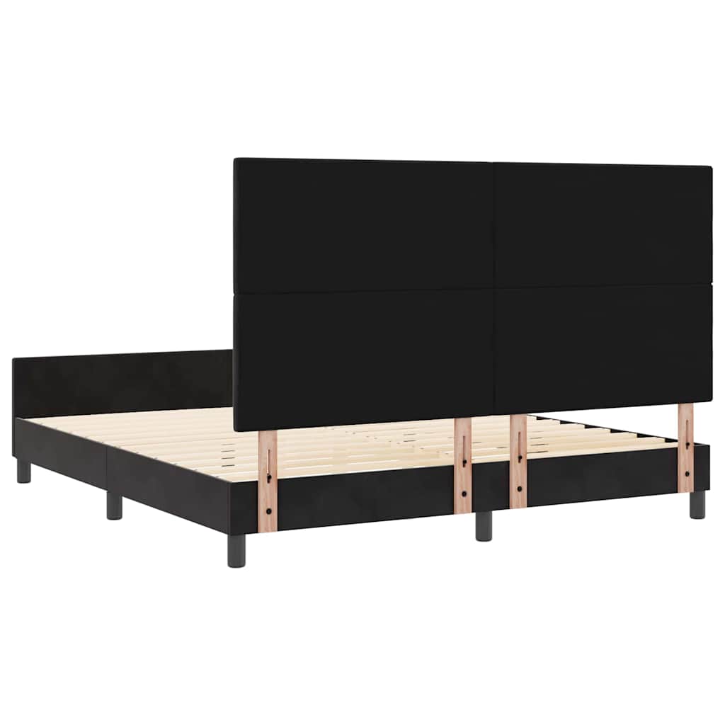 Krevet s opruga kutije s uzglavljem Crna 180 x 200 cm Baršun