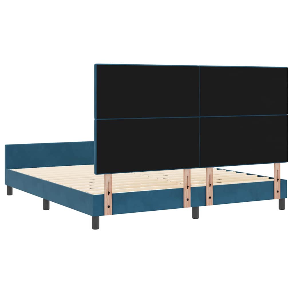 Krevet s opruga kutije Tamno plava 180 x 200 cm Baršun