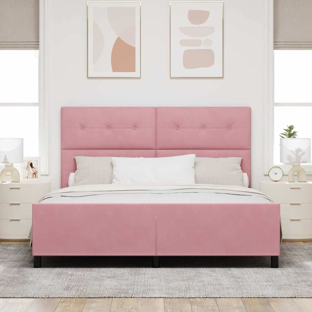 Krevet s opruga kutije Ružičasta 180 x 200 cm Baršun