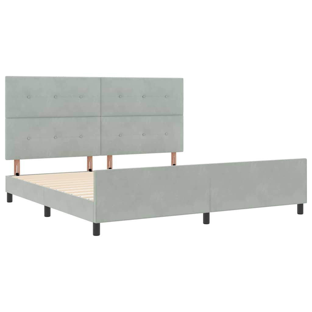 Krevet s opruga kutije Svjetlosiva 200 x 200 cm Baršun