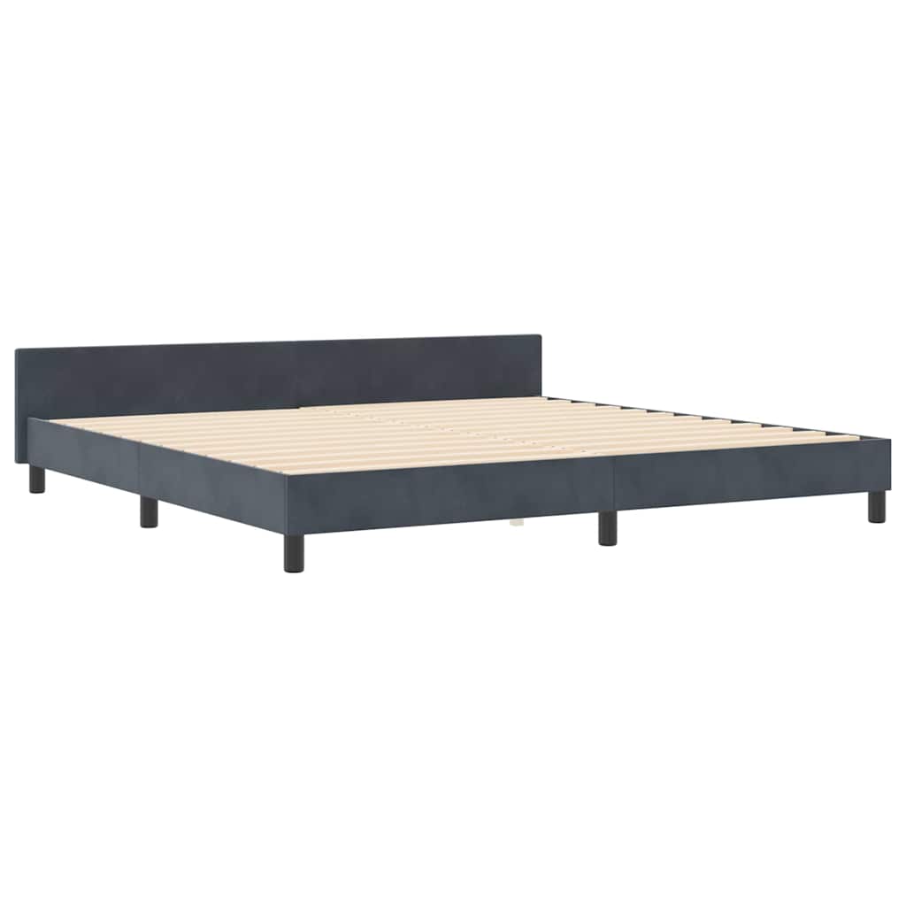 Krevet s opruga kutije Tamno siva 200 x 200 cm Baršun
