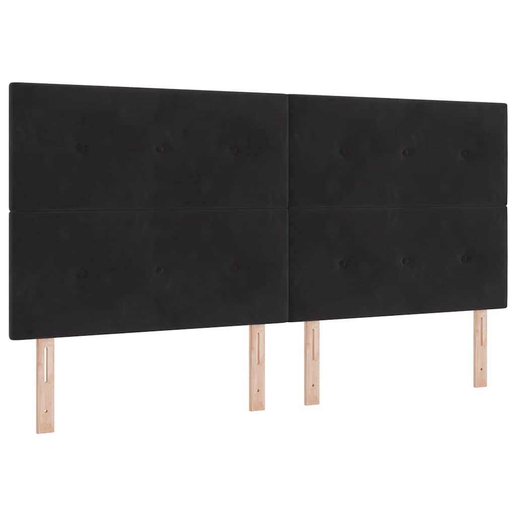 Krevet s opruga kutije s uzglavljem Crna 200 x 200 cm Baršun