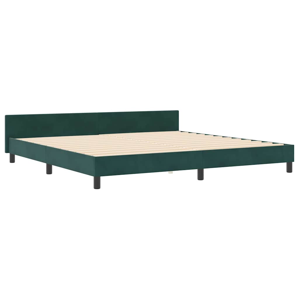 Krevet s opruga kutije Tamnozelena 200 x 200 cm Baršun
