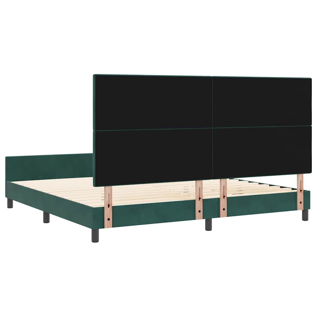 Krevet s opruga kutije Tamnozelena 200 x 200 cm Baršun