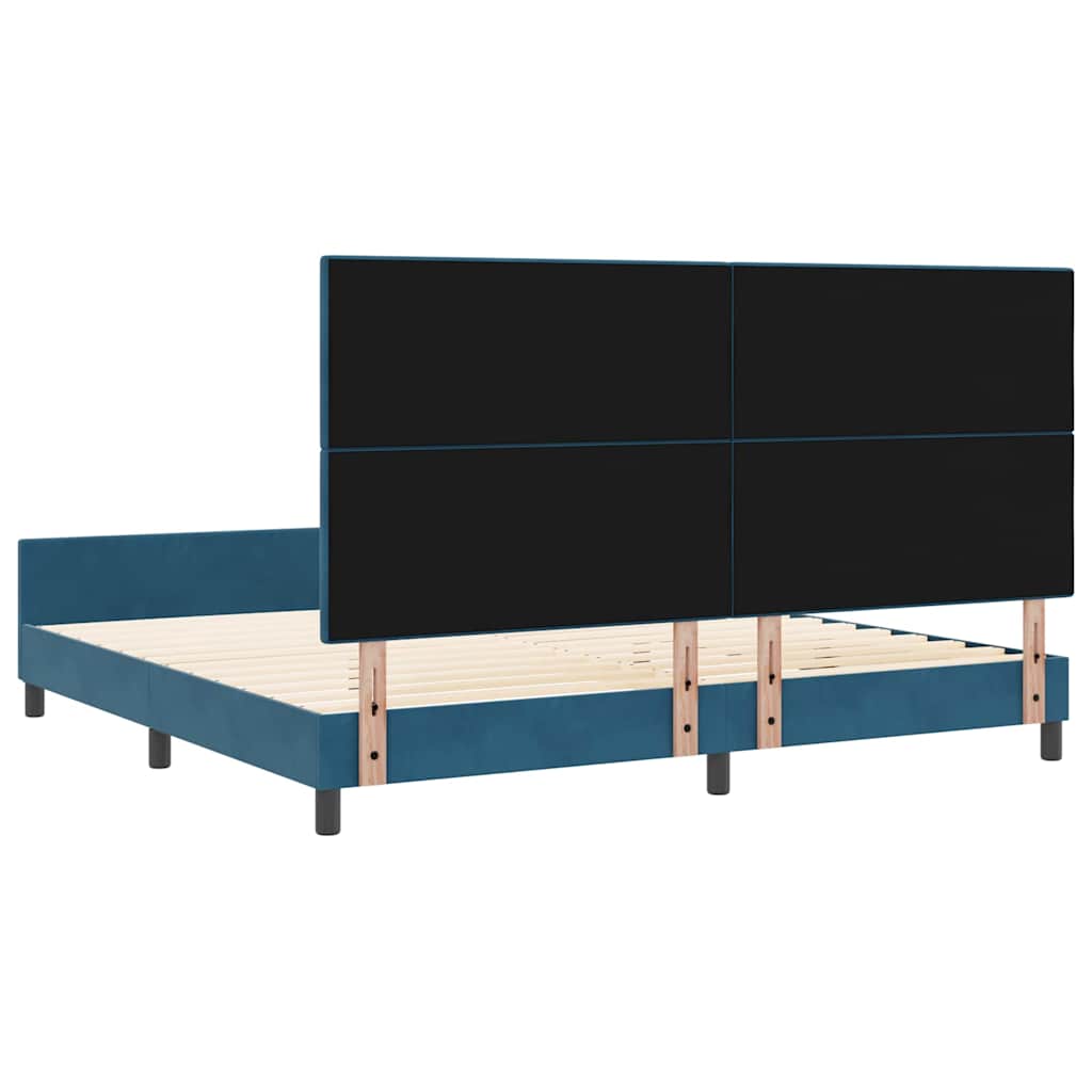 Krevet s opruga kutije Tamno plava 200 x 200 cm Baršun