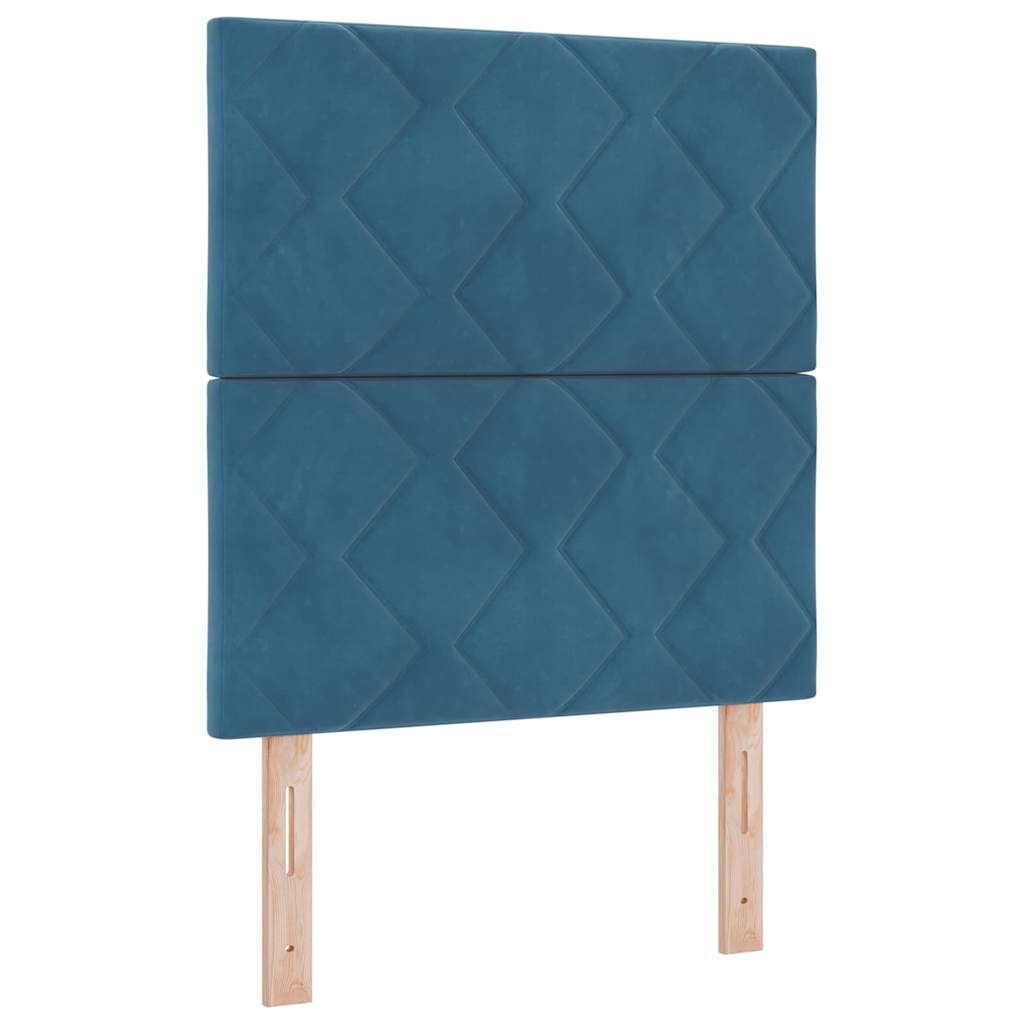 Krevet s opruga kutije Tamno plava 80 x 200 cm Baršun