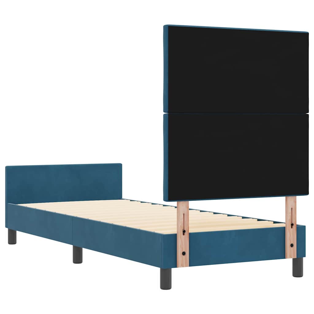 Krevet s opruga kutije Tamno plava 80 x 200 cm Baršun