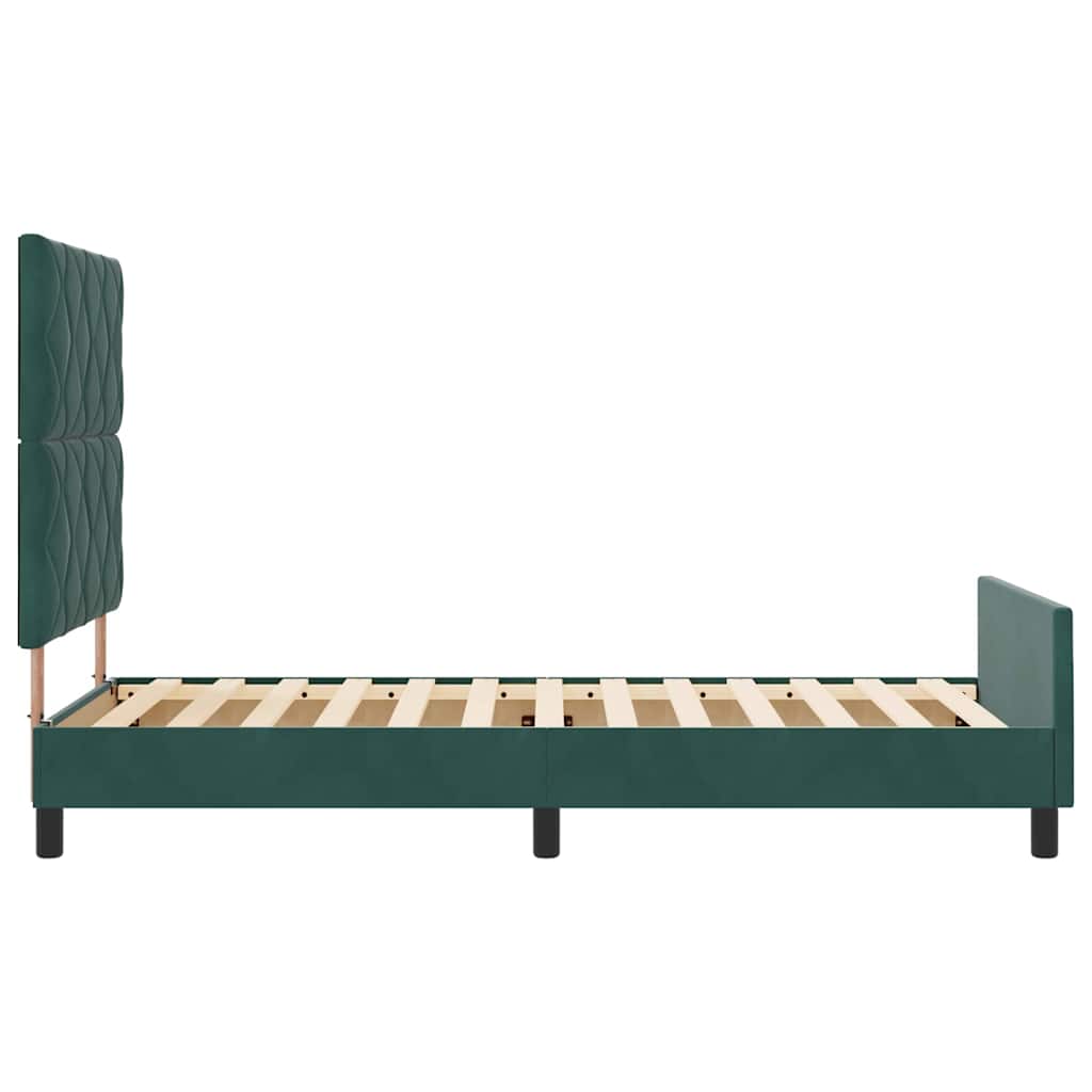 Krevet s opruga kutije Tamnozelena 90 x 190 cm Baršun