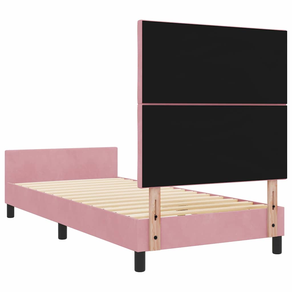 Krevet s opruga kutije Ružičasta 90 x 190 cm Baršun