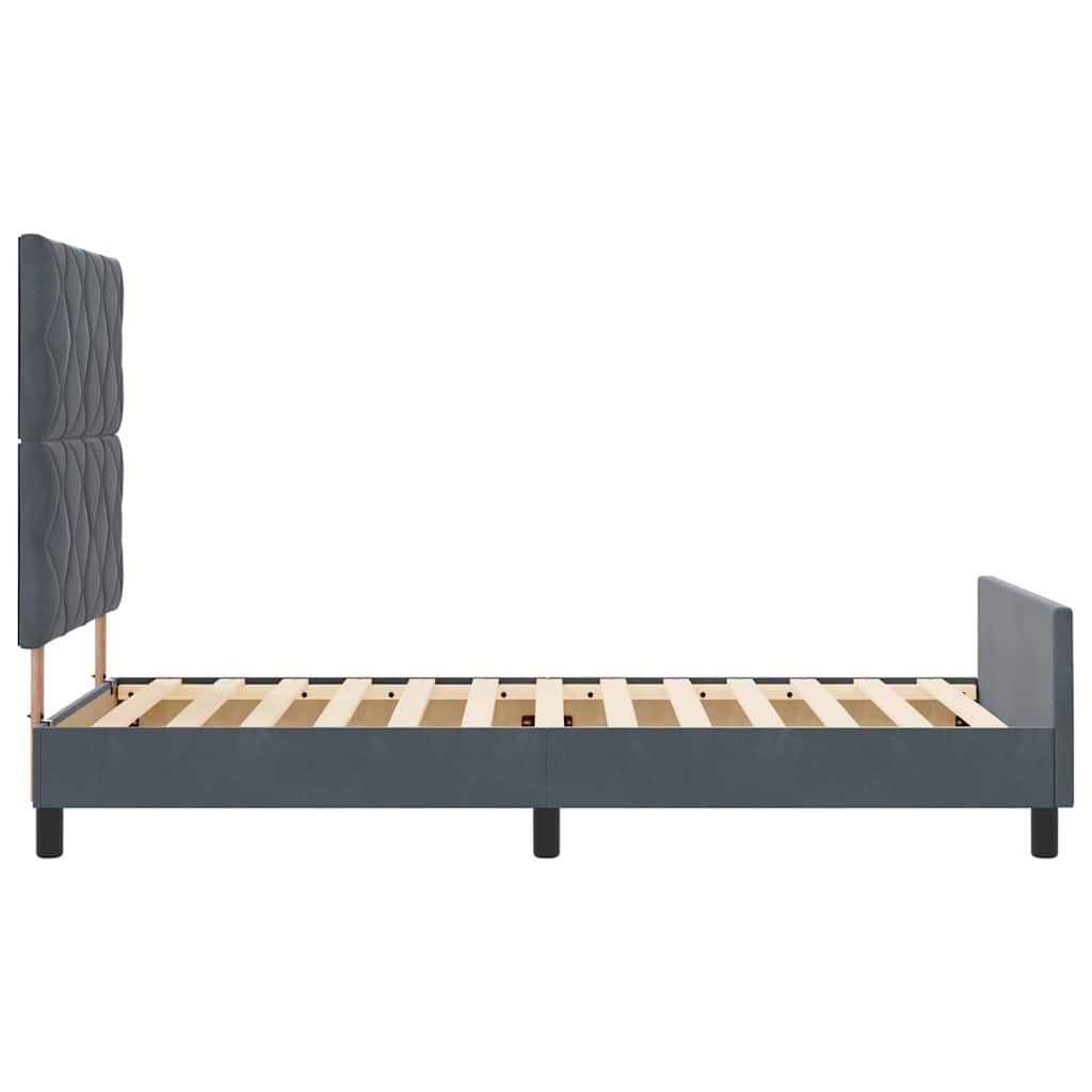Krevet s opruga kutije Tamno siva 90 x 200 cm Baršun