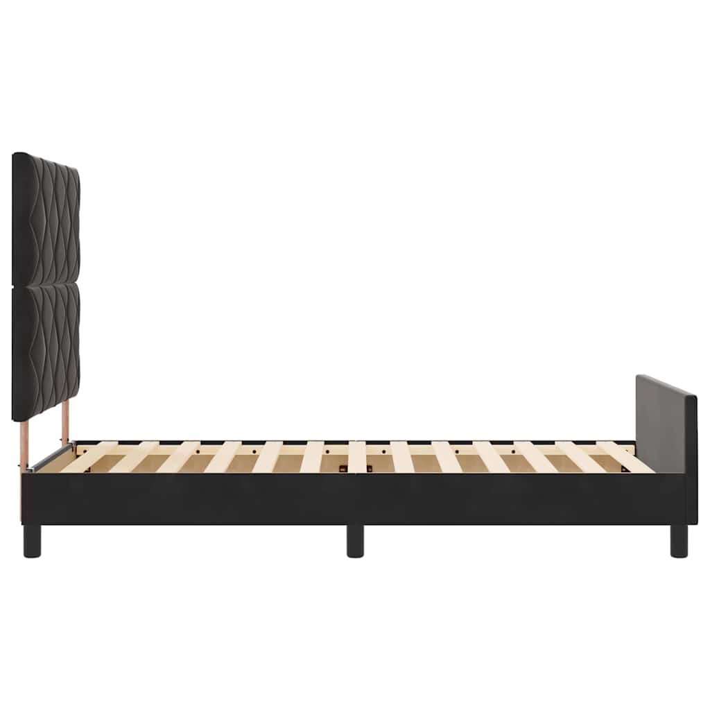 Krevet s opruga kutije s uzglavljem Crna 100 x 200 cm Baršun