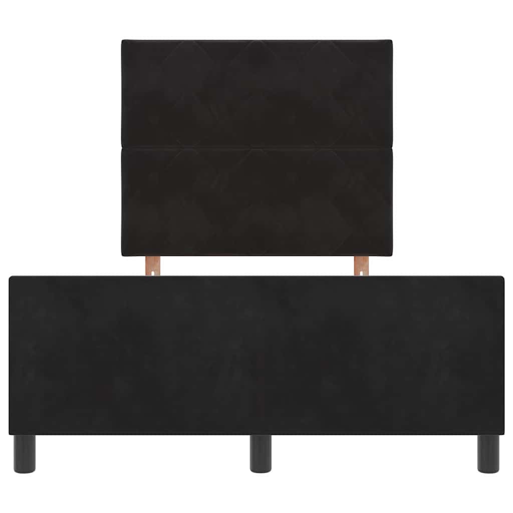 Krevet s opruga kutije s uzglavljem Crna 120 x 200 cm Baršun