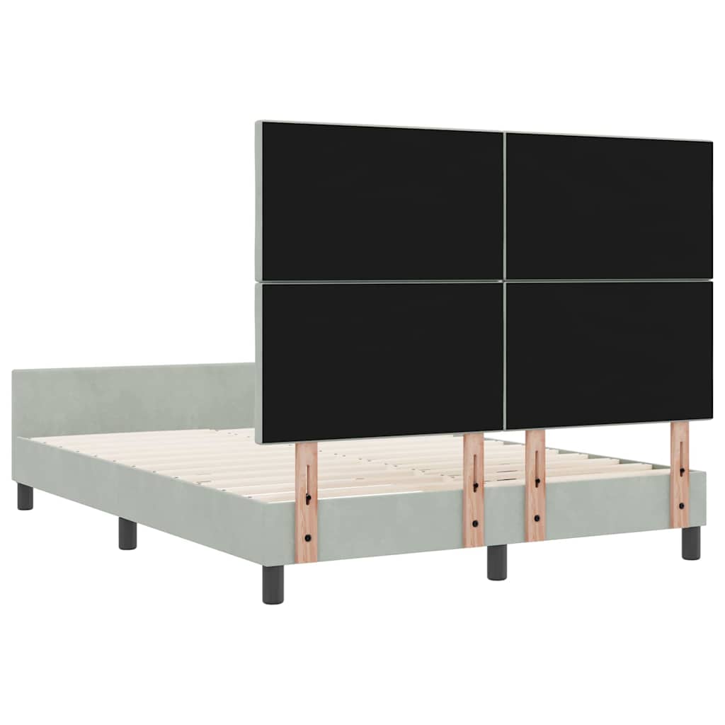 Krevet s opruga kutije Svjetlosiva 140 x 200 cm Baršun