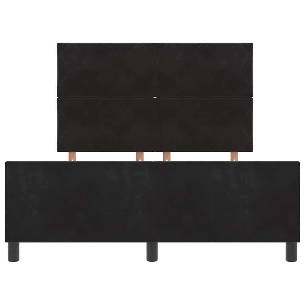 Krevet s opruga kutije s uzglavljem Crna 160 x 200 cm Baršun