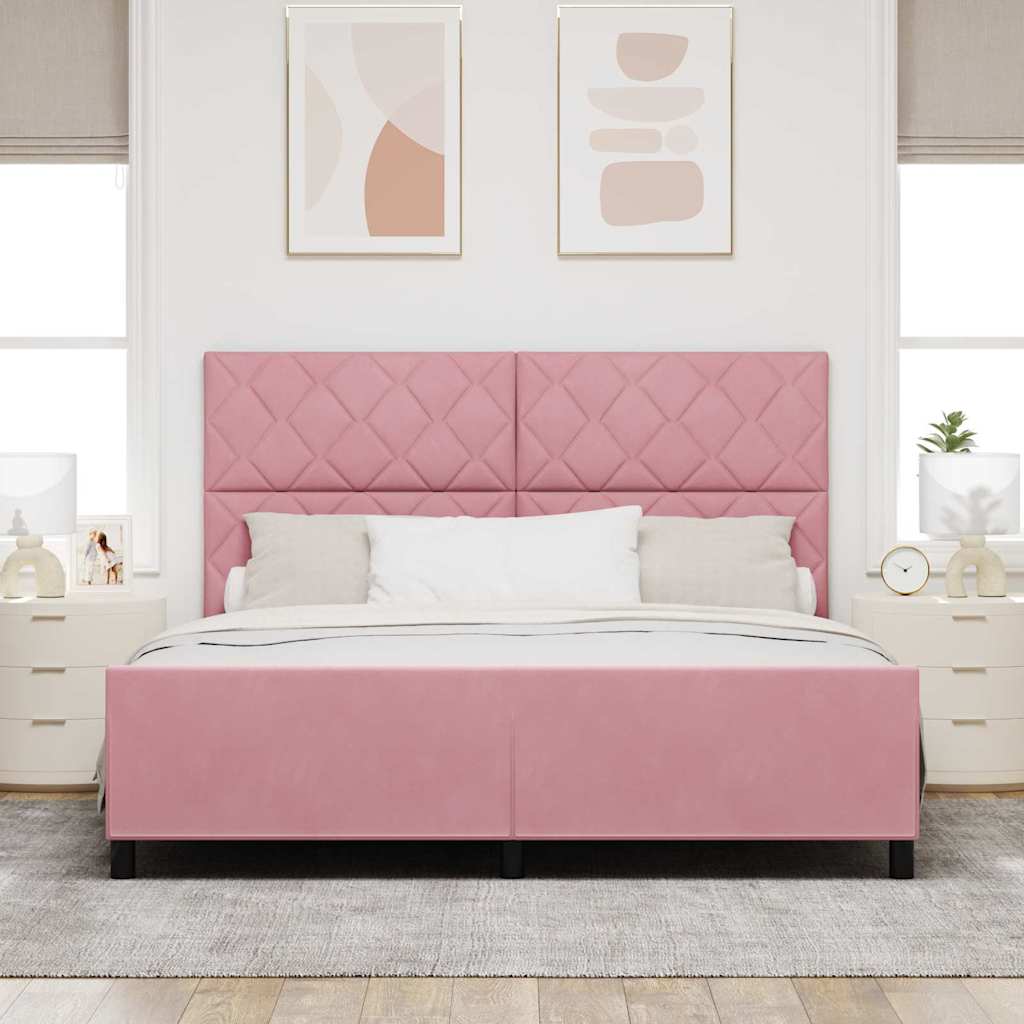 Krevet s opruga kutije Ružičasta 180 x 200 cm Baršun