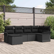 Sjedeća garnitura za vrt 6 kom. Crna poliratan 242,5 x 132,5 x 69 cm
