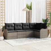 Sjedeća garnitura za vrt 5 kom. Siva poliratan 232,5 x 122,5 x 69 cm